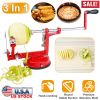 3In 1 Apple Peeler Manual Rotation Potato Fruit Core Slicer Kitchen Hand Cracking Corer w/ Zinc Alloy Peeler Suction Base