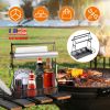 Utensil Caddy Metal Grill Caddy with Paper Towel Holders Utensil Holder	for Outdoor Picnic Barbecue Camping Grilling Tools Storage Organizer Barbecue