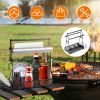 Utensil Caddy Metal Grill Caddy with Paper Towel Holders Utensil Holder	for Outdoor Picnic Barbecue Camping Grilling Tools Storage Organizer Barbecue