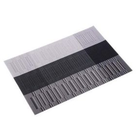 6 Pcs PVC Placemats Dining Table Place Mats Coffee Table Woven Polyester Non-slip Table Mats 17.7x11.8 inch, Black