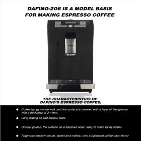 Dafino Greasy Golden Espresso Coffee Machine, Black - Customizable & Automatic