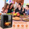 15.8QT Air Fryer Family Size 1400W Powerful Oilless Cooker Crisp Bake Grill Dehydrate Touch Screen Customized Temperature Time Visible Window