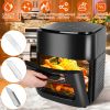 15.8QT Air Fryer Family Size 1400W Powerful Oilless Cooker Crisp Bake Grill Dehydrate Touch Screen Customized Temperature Time Visible Window