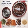 5 Core Coffee Grinder • 85 Gram Or 3 Ounces / 12 Cup Capacity • One-Touch Automatic Electric Bean Spice Grinding Machine • 150W Copper Motor •