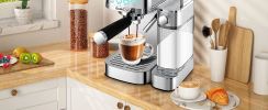 Geek Chef Espresso and Cappuccino Machine with Automatic Milk Frother,20Bar Espresso Maker for Home, for Cappuccino or Latte,with ESE POD filter