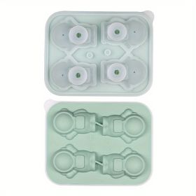 1pc Astronaut Ice Cube Mold Frozen Coffee Milk Tea Internet Celebrity Ice Mold Homemade Silicone Sorbet Ice Tray Mold (Color: 4 Even Spaceman Ice Tray - Dark Green)