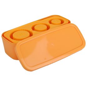 Ice Cube Tray Fit For 20OZ/30OZ/40OZ Stanley Cup Easy Release Silicone Hallow Cylinder Tumbler Ice Cube Mold With Lid And Bin for Iced Juice Whiskey C (Color: orange)